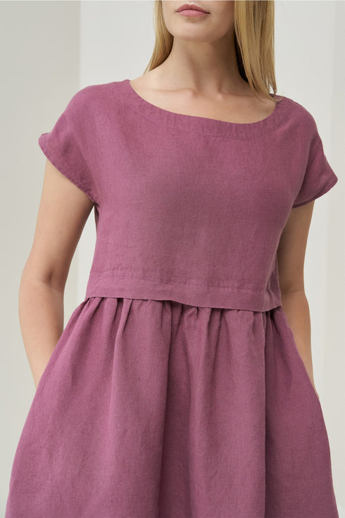 Image 5 of Soft linen dress features short sleeves and side pockets Molly from Baltic Linen